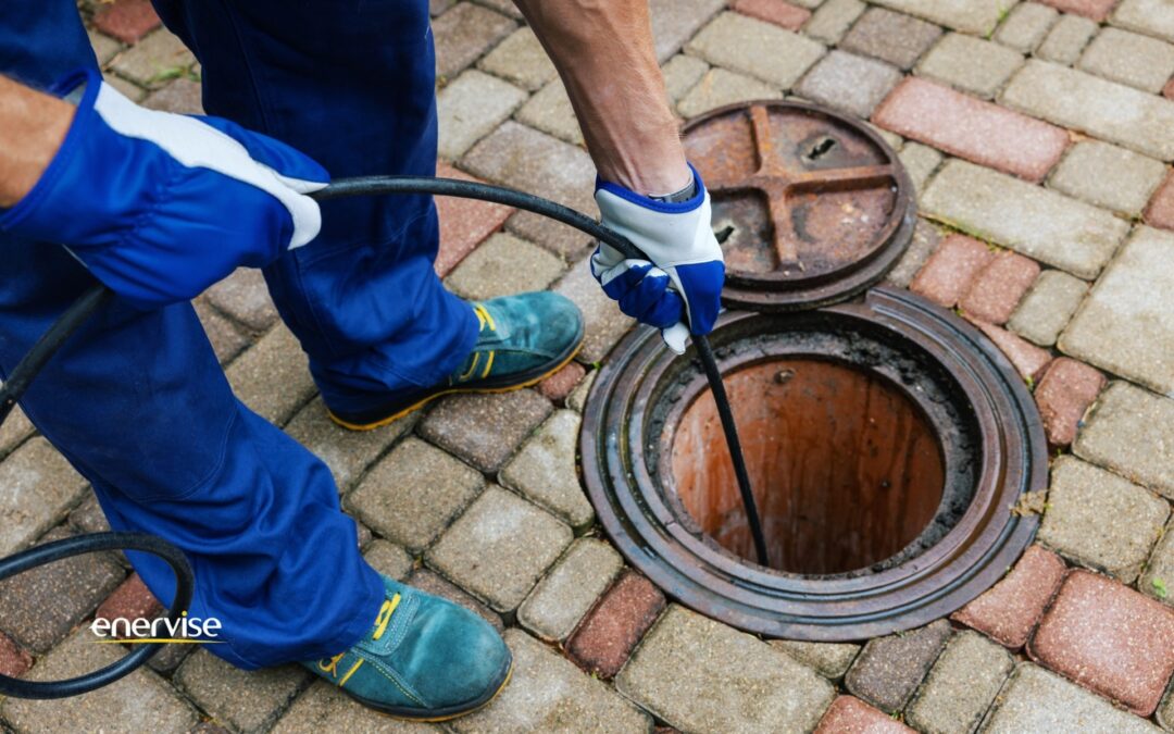 Plumber hydro-jetting a restaurant.