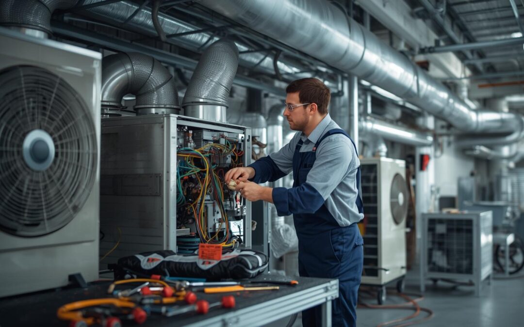 hvac tech working on columbus hvac maintenace for commercial properties