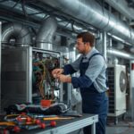 hvac tech working on columbus hvac maintenace for commercial properties