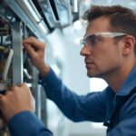 hvac tech working in a walton business